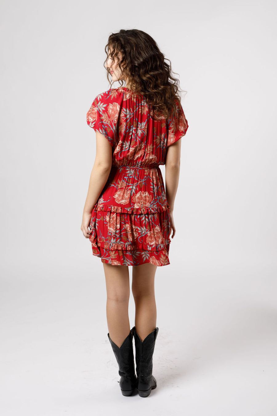 Connie Garnet Floral Mini Dress