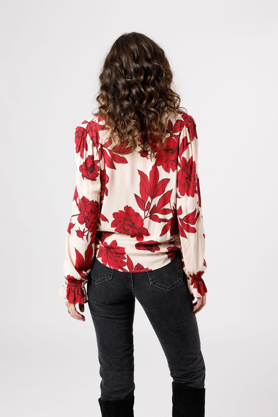 Kit Garnet Floral Surplice Wrap Top