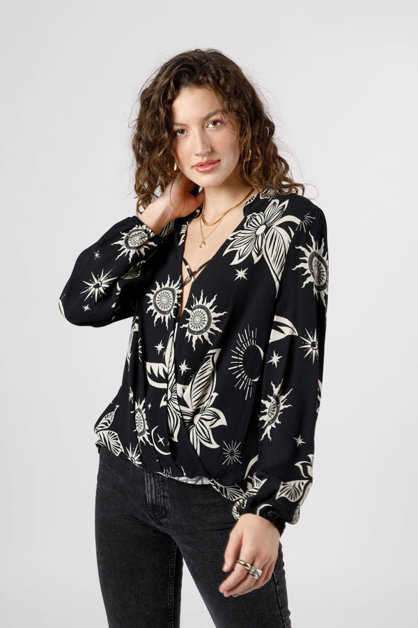 Ryder Black Celestial Long Sleeve Top