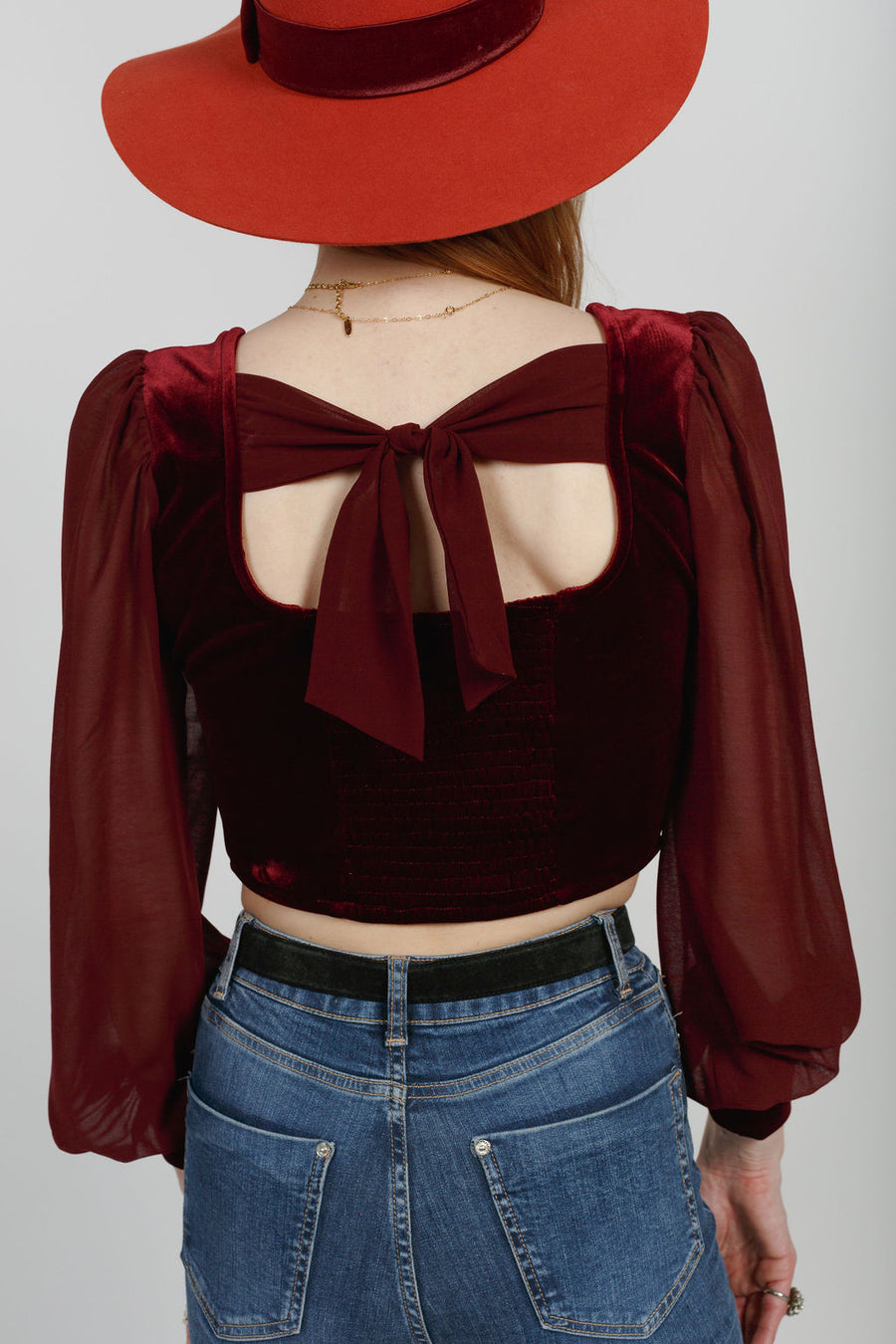 Tabitha Burgundy Long Sleeve Top