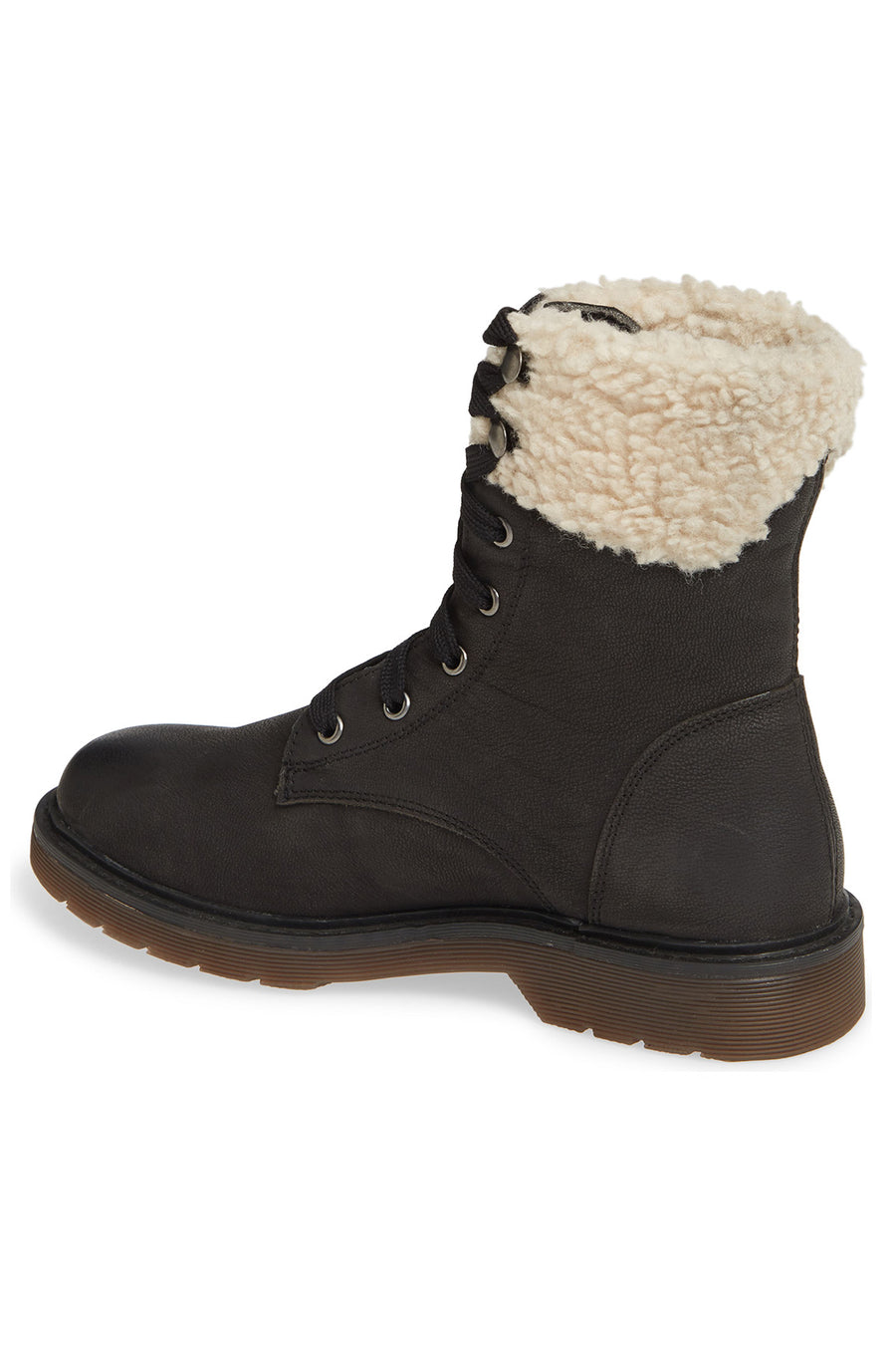 Dillon Black Fleece Cuff Lace Up Boot Master