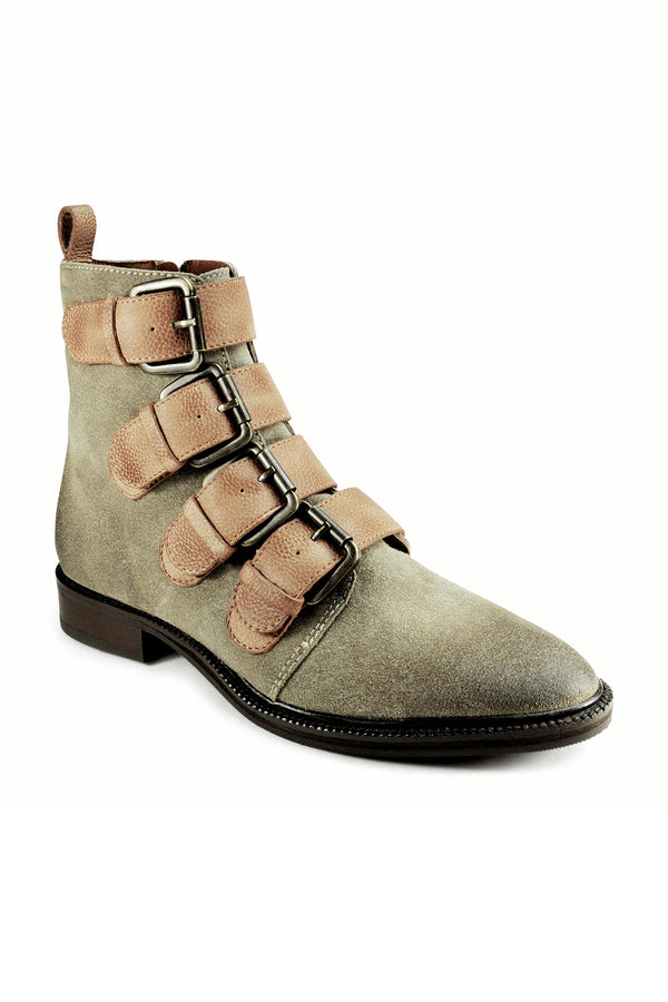 Hawthorne Taupe Suede Buckle Boot