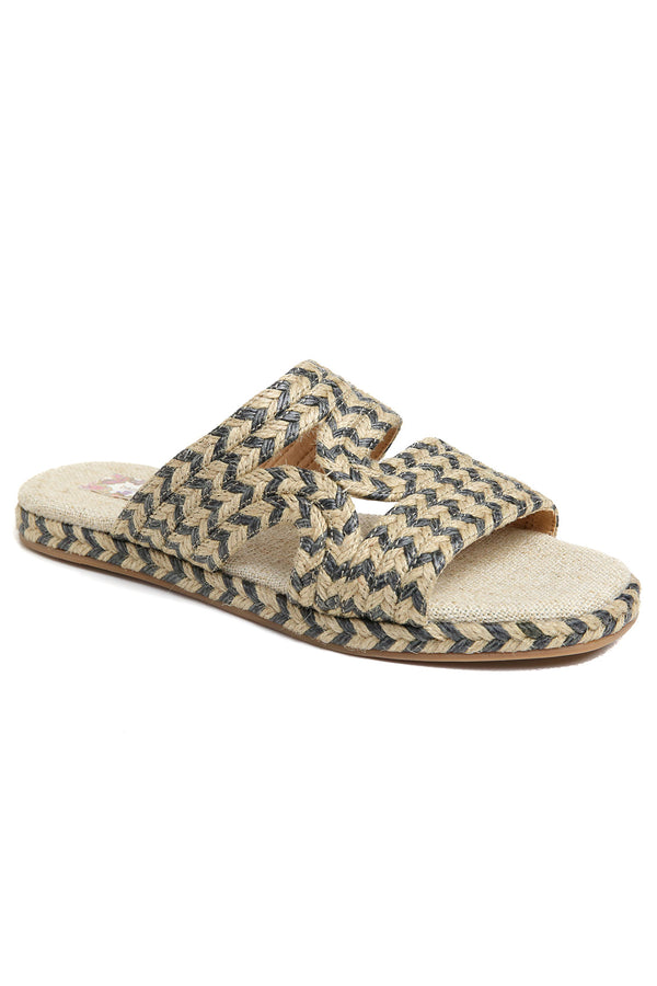 Playa Natural Black Braided Jute Slide Sandal Master
