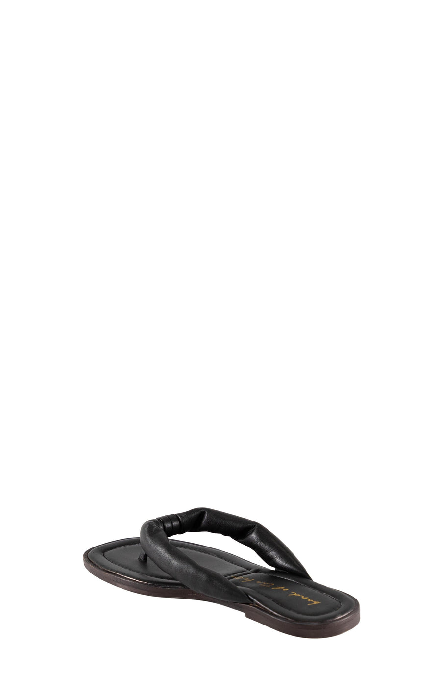 Solana Black Leather Padded Flip Flop