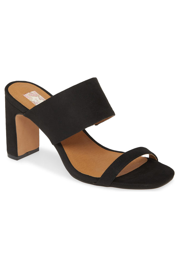 Torrey Vegan Black Double Strap Sandal