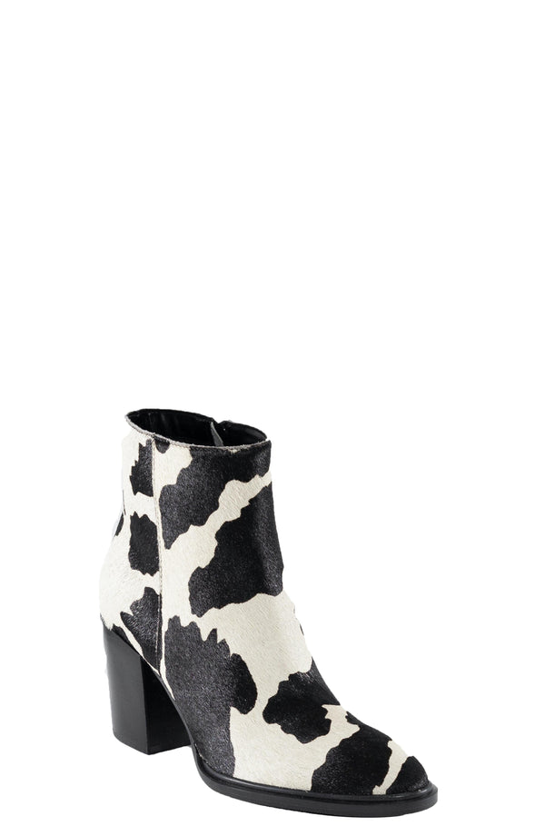 Shasta 2 Black and White Cowprint Bootie